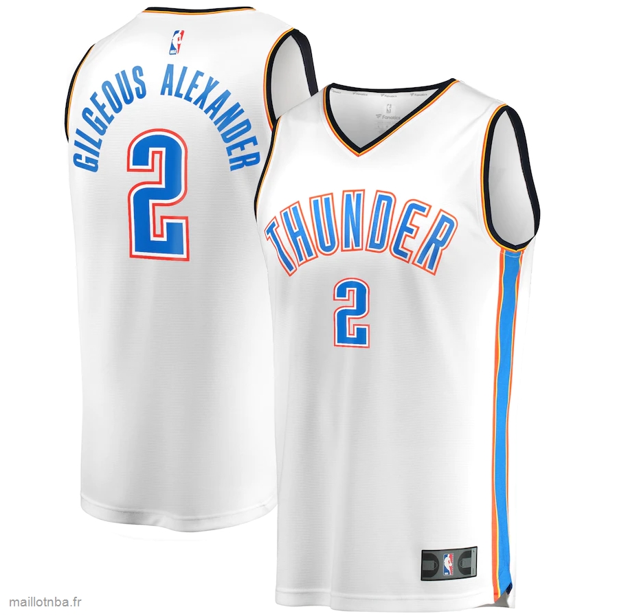 Maillot Oklahoma City Thunder Shai Gilgeous-Alexander Fanatics Branded White Fast Break Player Jersey - Association Edition